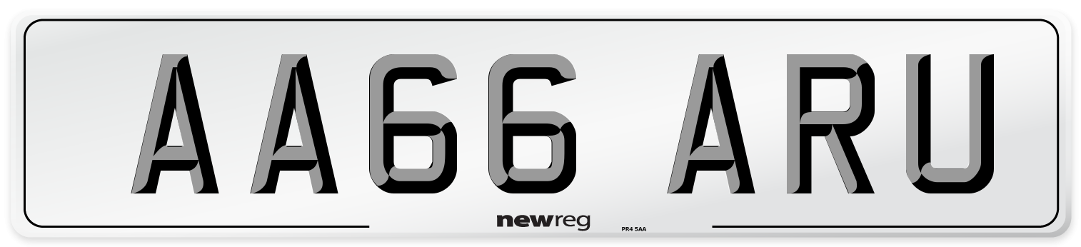 AA66 ARU Number Plate from New Reg